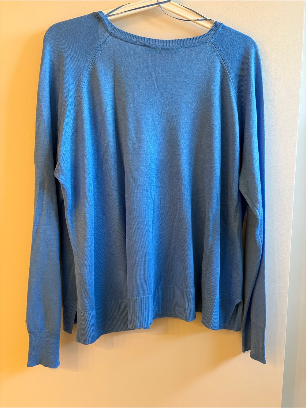 Zara Light Blue Crewneck Long Sleeve Knit Top